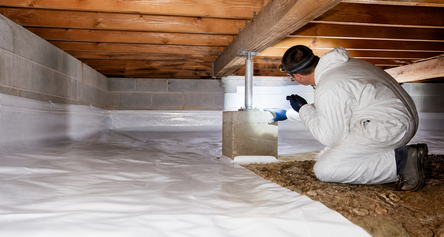 Crawl-space repair and moisture inspection